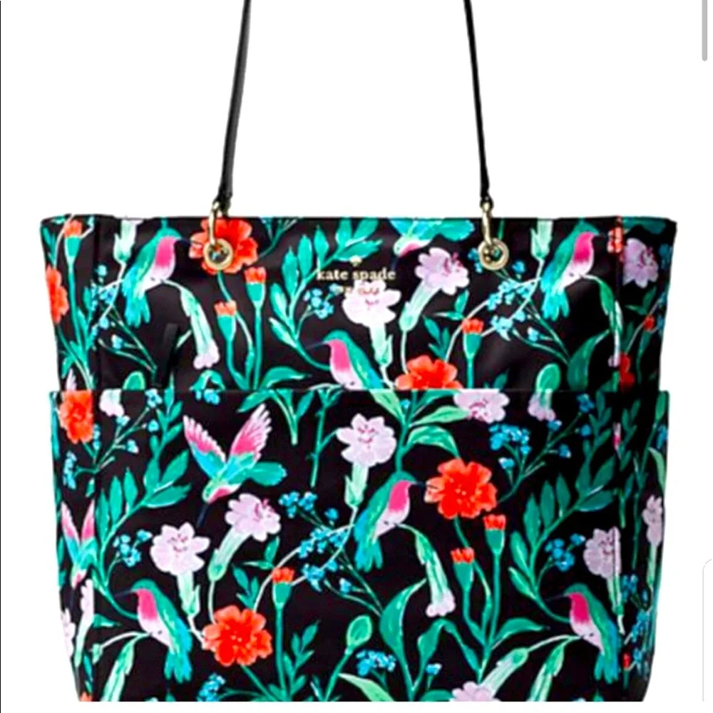 Floral Black Baby Bag - Picture 3 of 7